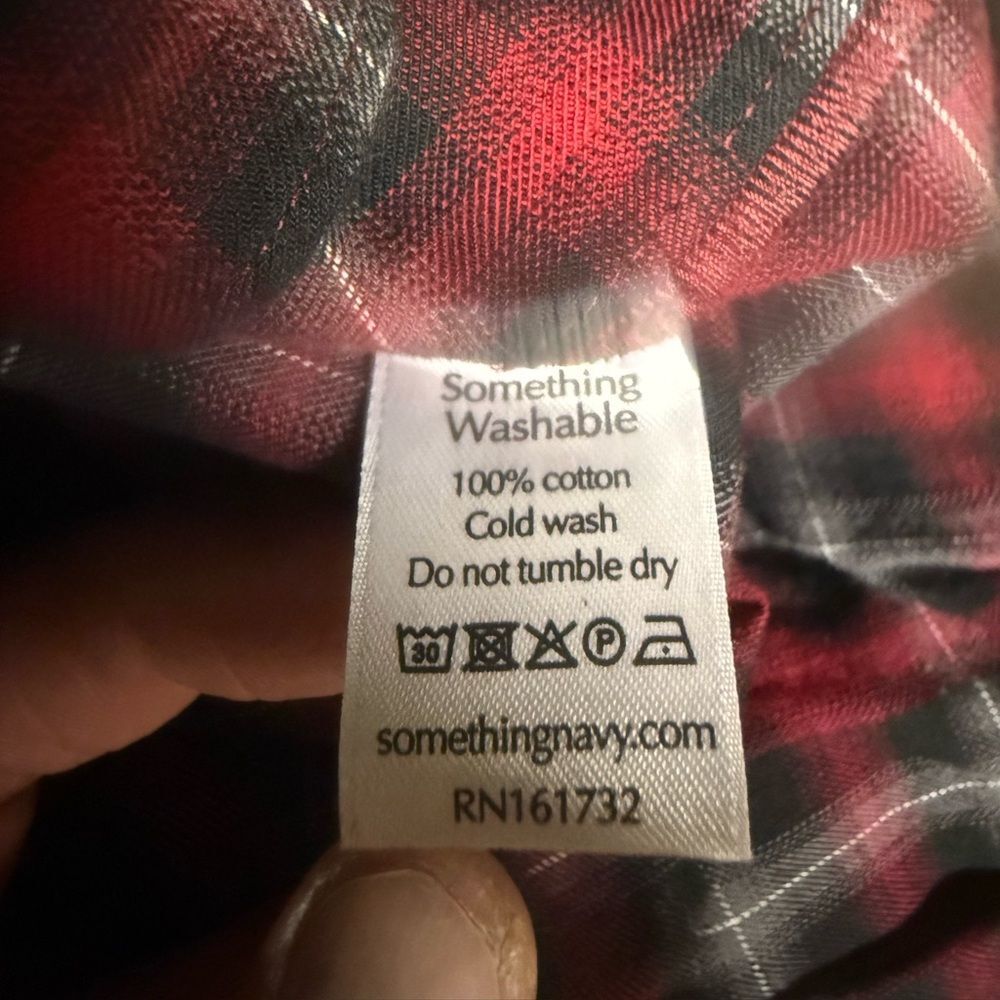 Something Navy Women’s Red and Black Tartan Dramatic Ruffle Yoke Mini Dress XL - Picture 7 of 7